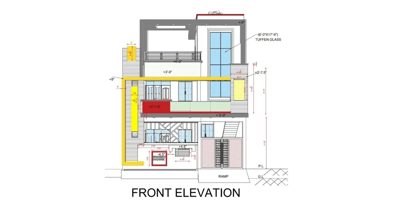 East Facing House Elevation Double Floor 7D Plans Layout design