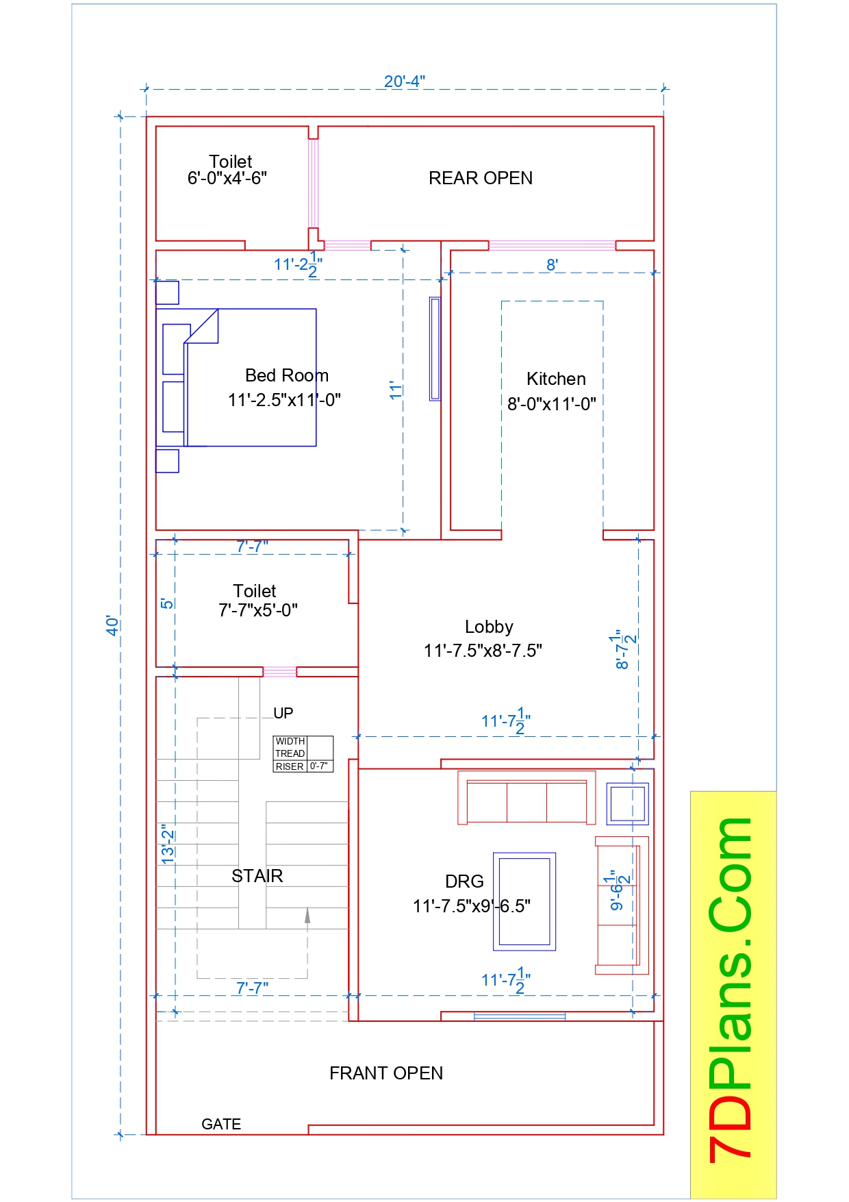 house-plan-of-plot-size-20-x40-feet-20-feet-by-40-feet-90-square-yards-north-west-layout