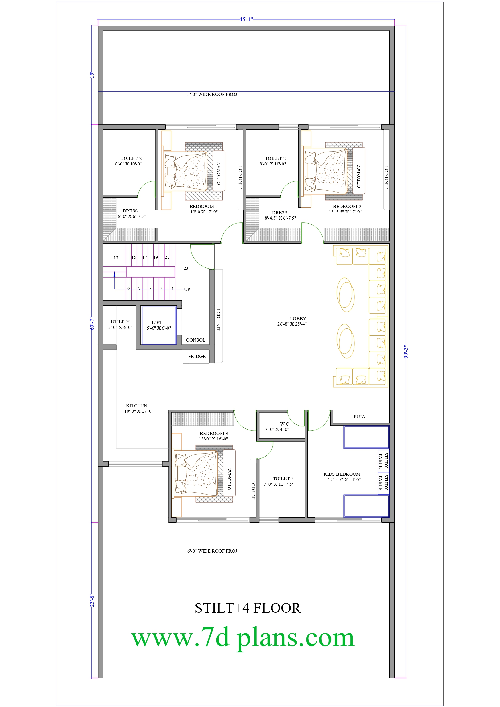 HOUSE PLAN 45 FEET 1 INCH BY 99 FEET 3 INCH 45 1 X99 3 500 